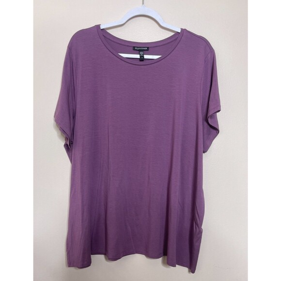 Eileen Fisher T-Shirt Women's Plus Size 3X Purple Short Sleeve Tee Top - Picture 4 of 12